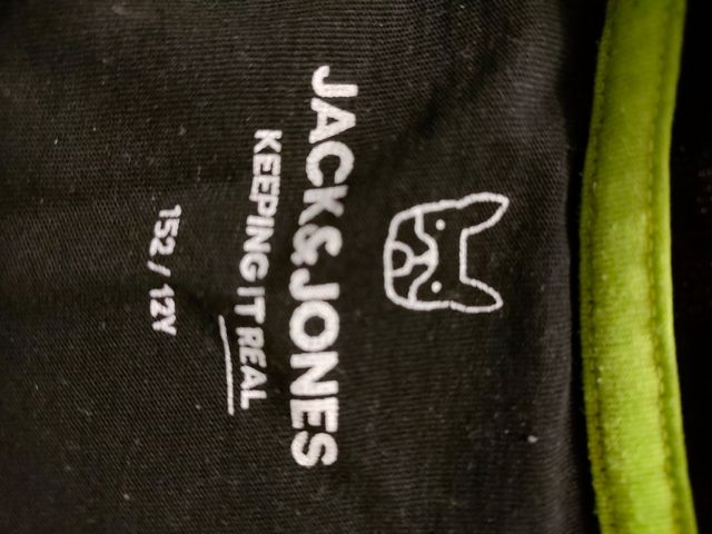 T-shirt nera disegni fluo taglia 12 anni