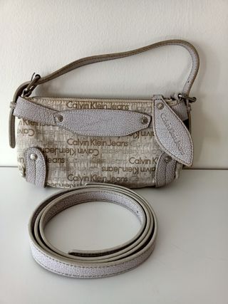 Bolso de Piel y Tela Marrón Claro · Calvin Klein ·