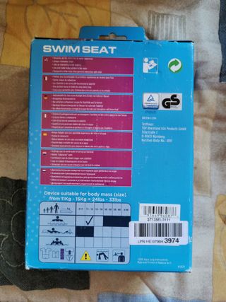 Flotador con asiento para 1-2 años. NUEVO sin usar