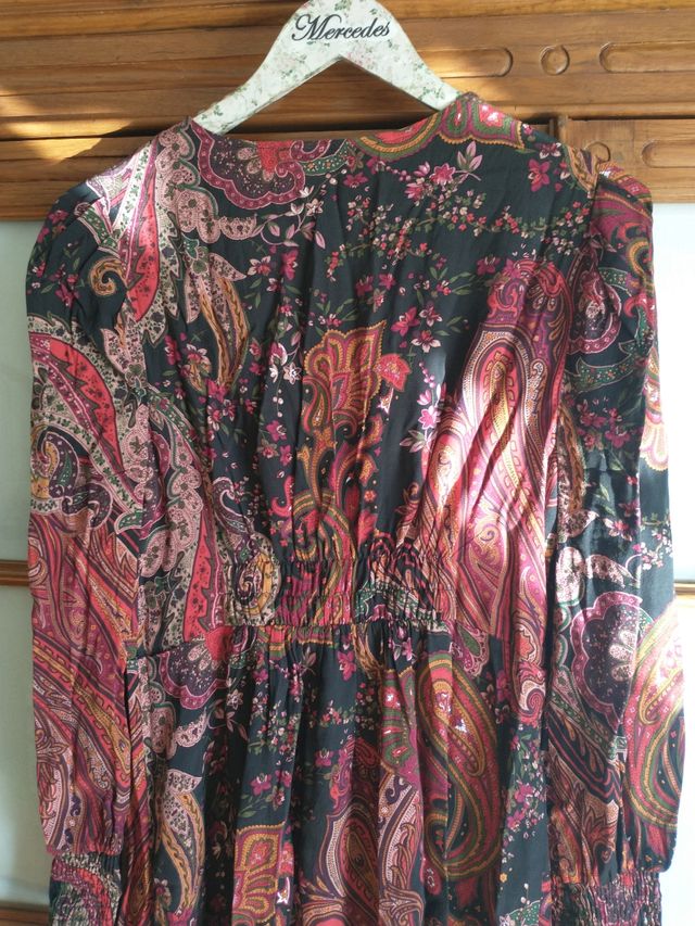 Vestido boho Zara, estampado Paisley, M.