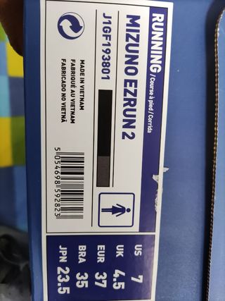 Zapatillas Mizuno Ezrun 2, talla 37