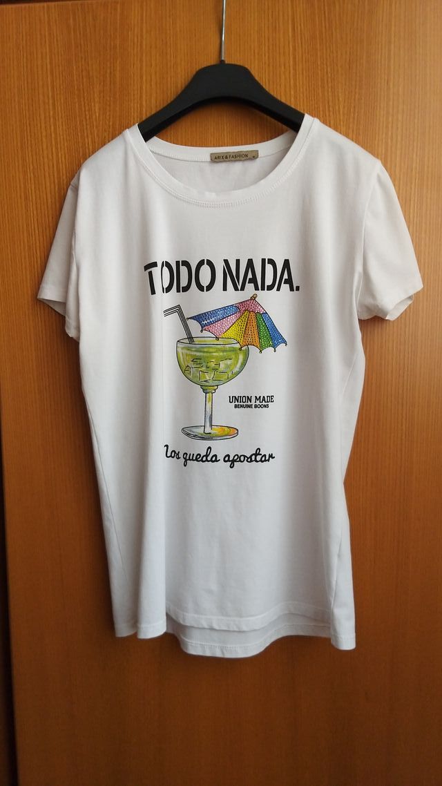 T-shirt stampa cocktail bianca