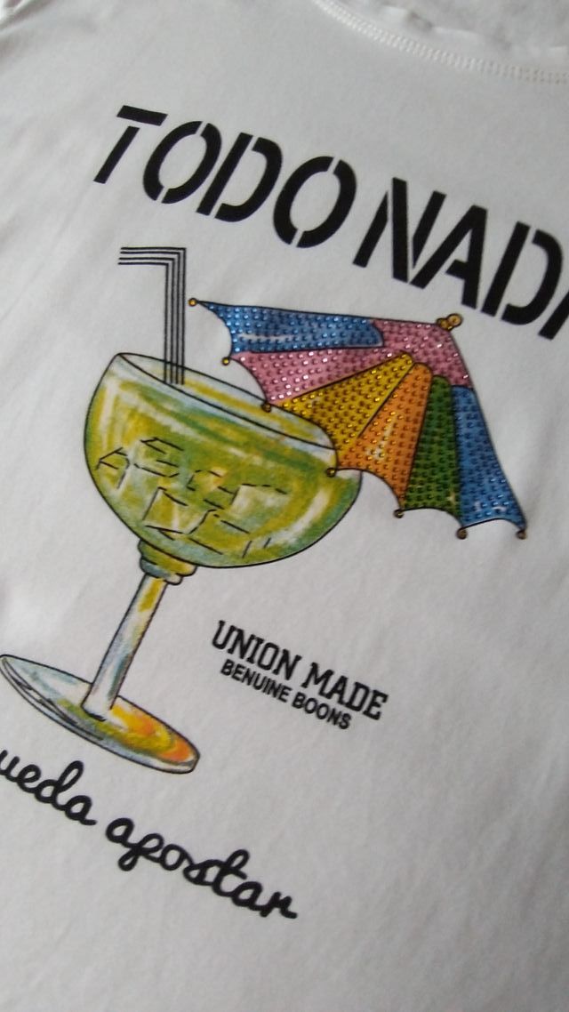 T-shirt stampa cocktail bianca