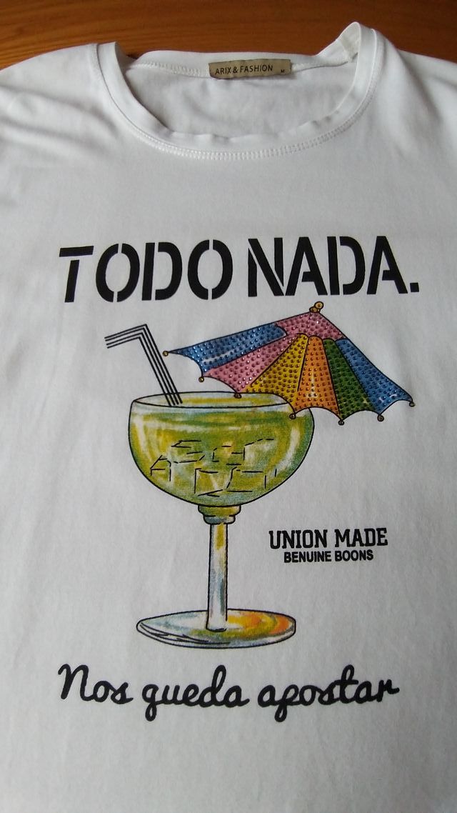 T-shirt stampa cocktail bianca