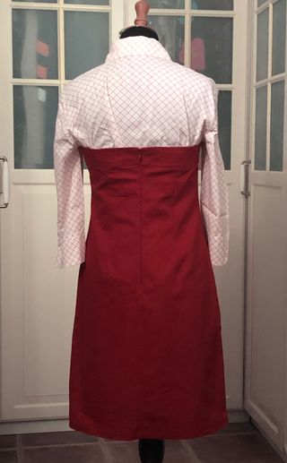 Vestido de tela vaquera palabra de honor  + camisa
