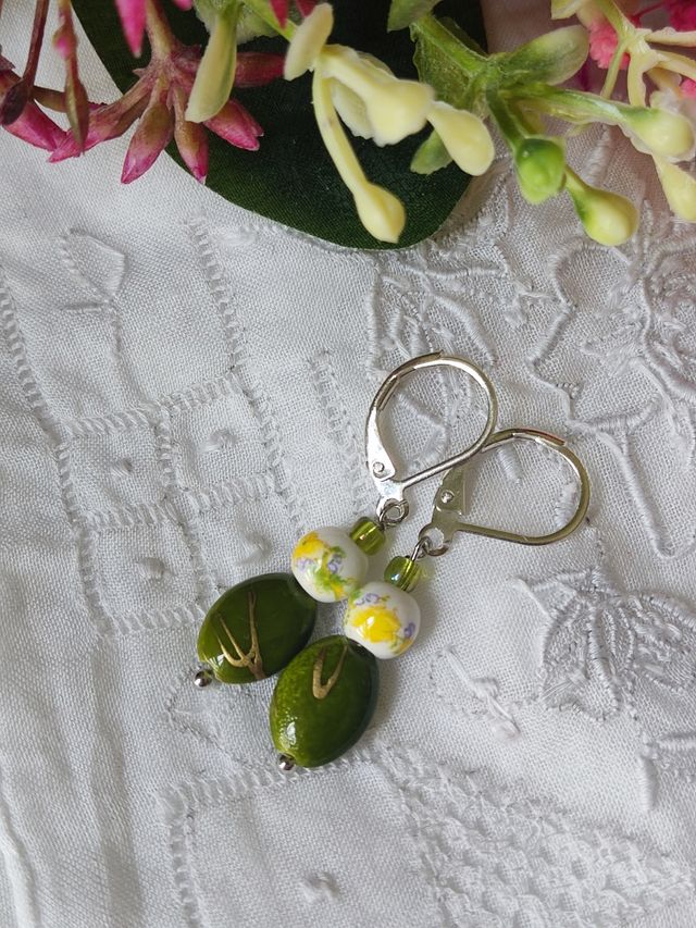 Pendientes fantasía floral