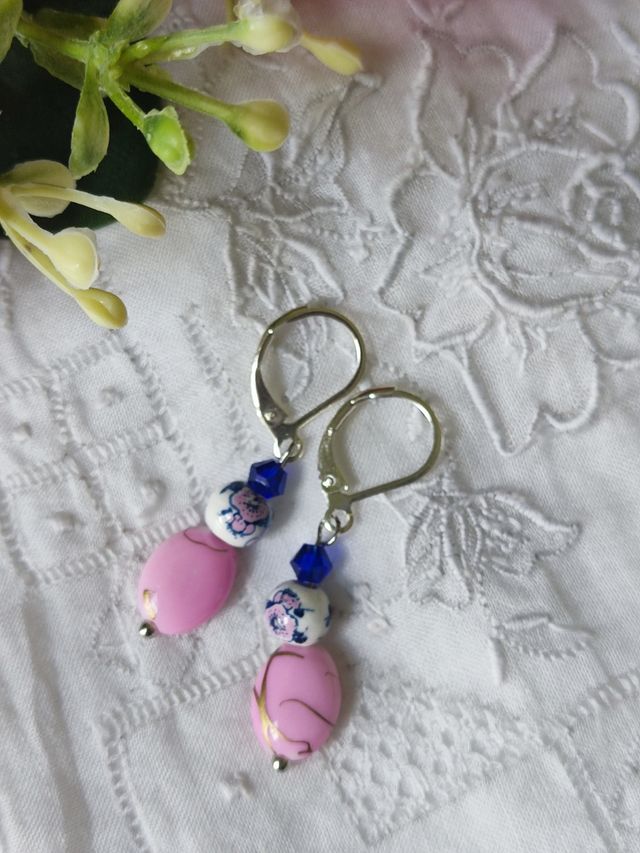 Pendientes fantasía floral