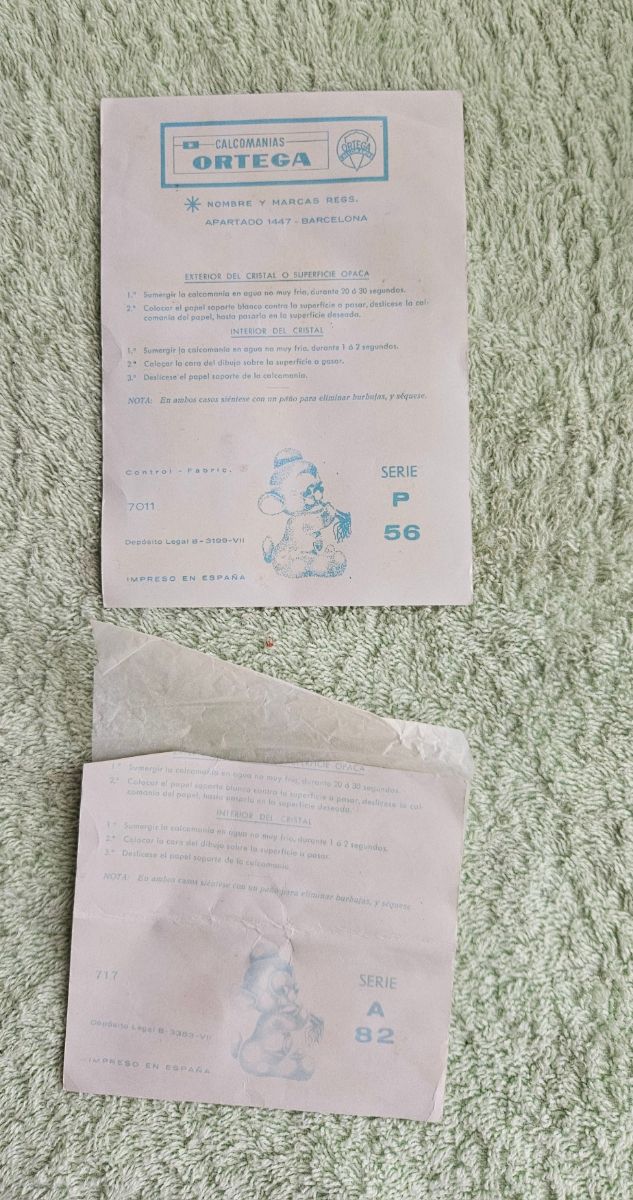 LOTE CALCOMANIAS VINTAGE ORTEGA 