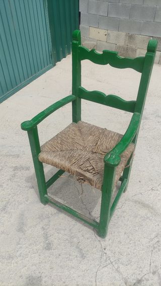 Silla enea antigua flamenca vintage años 30