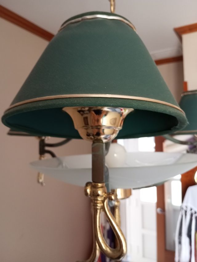 Lampara metal y cristal