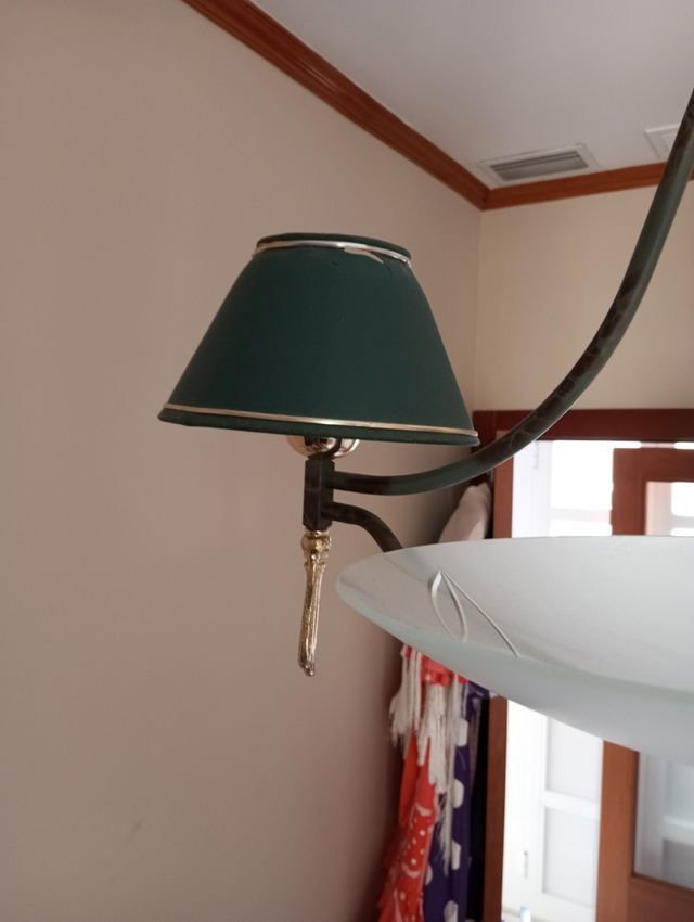 Lampara metal y cristal