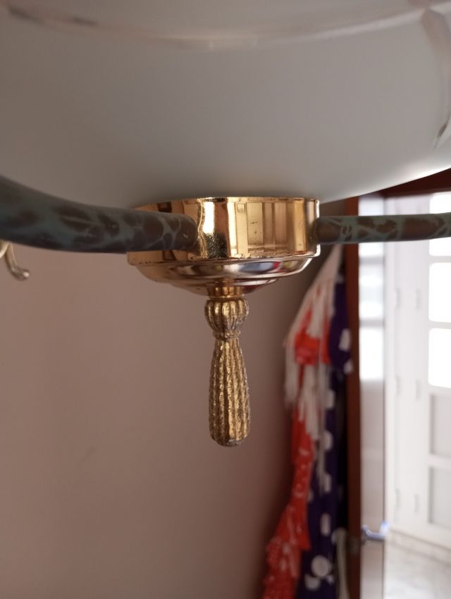 Lampara metal y cristal