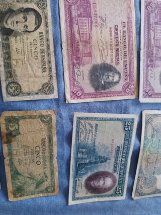  11 billetes, individual España.Pesetas