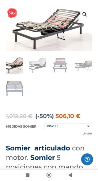 Somier eléctrico 90X190  TWINMOT T2-PLUS