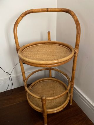 Camarera carrito bambu ratan