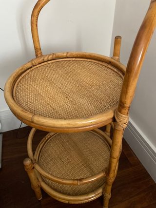 Camarera carrito bambu ratan