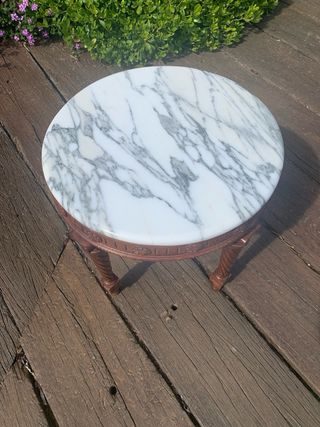 Mesa auxiliar madera y mármol DISPoNIBLE!!
