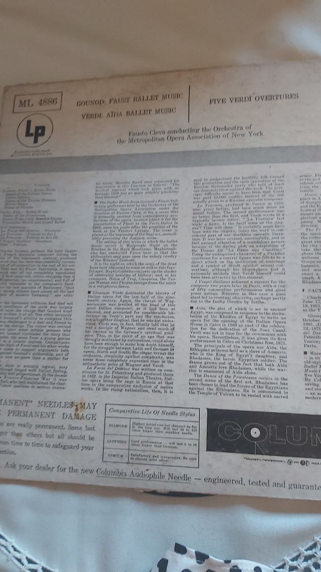 2 vinili Giuseppe Verdi e Ballet Music