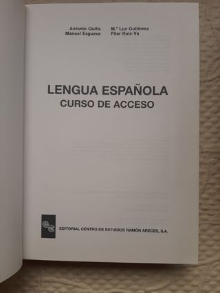 Libro Lengua Española Curso Acceso