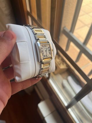 Cartier tank française acero y oro
