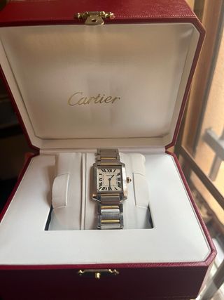 Cartier tank française acero y oro