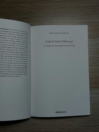 "Crónica de una muerte anunciada" GABRIEL GARCÍA