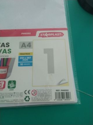 Etiquetas adhesivas A4 x 10 Hojas 