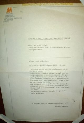 Salvatore Fiume opera acquaforte 50x35 firmata