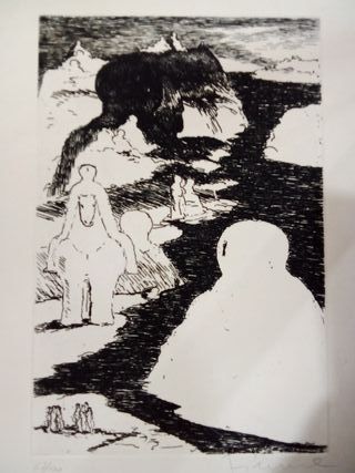 Salvatore Fiume opera acquaforte 50x35 firmata