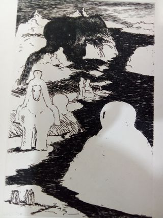 Salvatore Fiume opera acquaforte 50x35 firmata