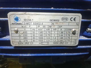 Motor con reductora y variador