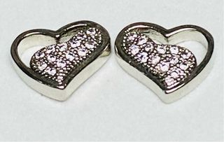 Pendientes de corazones de plata de ley 925