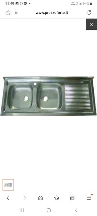 Lavandino lavello inox 120 cm