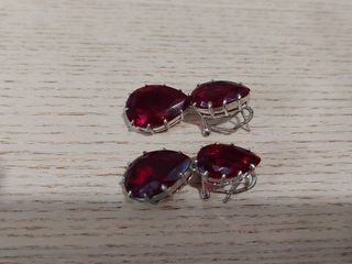 Pendientes con cristal granate , vintage