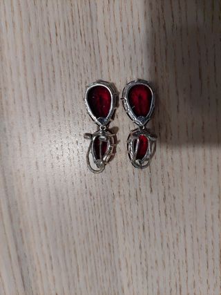 Pendientes con cristal granate , vintage