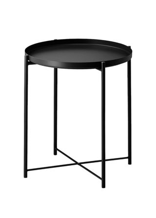 Mesa auxiliar redonda Ikea Gladom metal negro