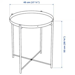 Mesa auxiliar redonda Ikea Gladom metal negro