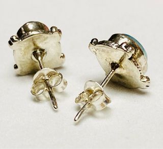 Pendientes con calcedonia azul en plata de ley 925
