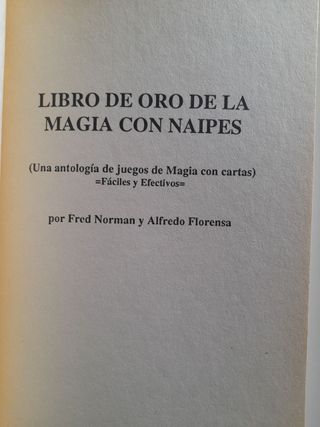 Libro de oro magia con naipes Fred Norman Florensa