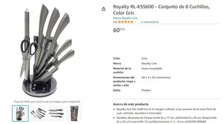 💚➖58%💚 Conjunto de 8 Cuchillos Royalty line Gris