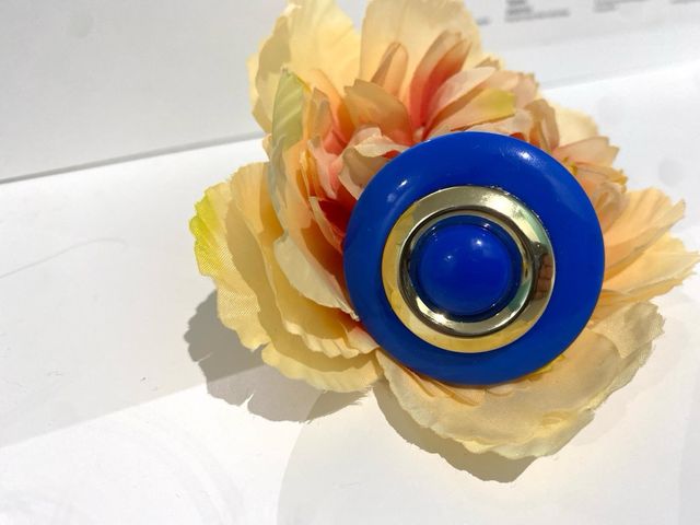 Orecchini vintage blu argento Spaziali