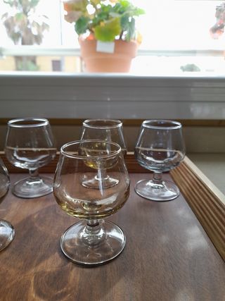 6 Copas de cristal de colores