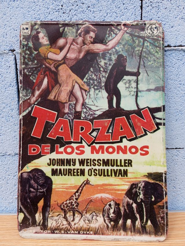 Cartel antiguo de chapa Tarzán