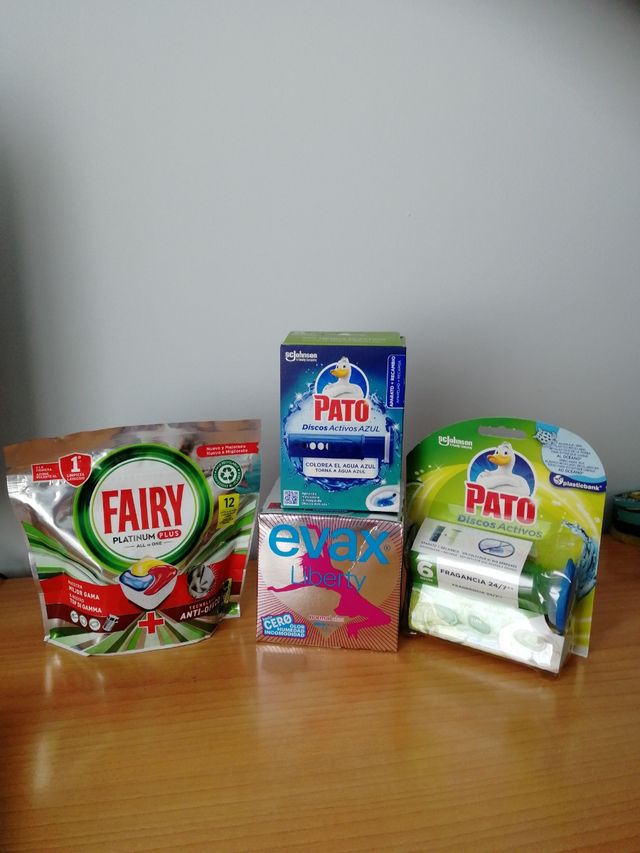 evax liberty, fairy lavavajillas, pato discos