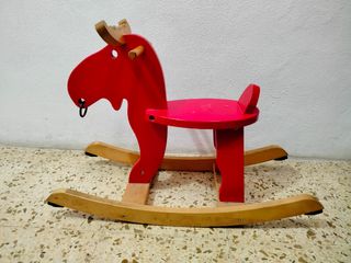 Juguete balancín Reno/Alce de madera (mecedora)