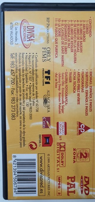 La novena puerta (1999) 🎬🍿 💿 [DVD]