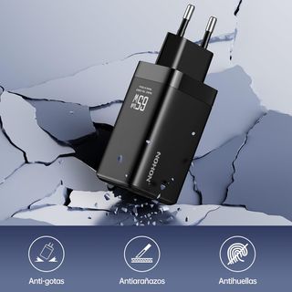 Cargador 65W GAN móvil, portátil 3 puertos