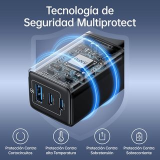 Cargador 65W GAN móvil, portátil 3 puertos