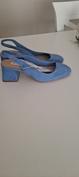 Zapatos ante azul 