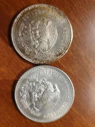 Monedas plata Cuauhtémoc 5 pesos mexicanos